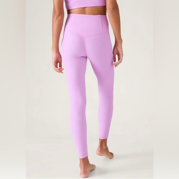 ATHLETA M Ultra High Rise Elation Tight Medium Orchid Pink Ribbed - Picture 3 of 7